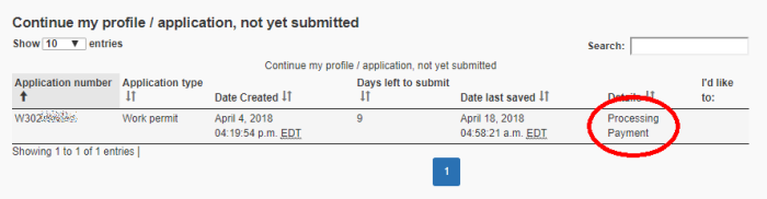 Processing Payment